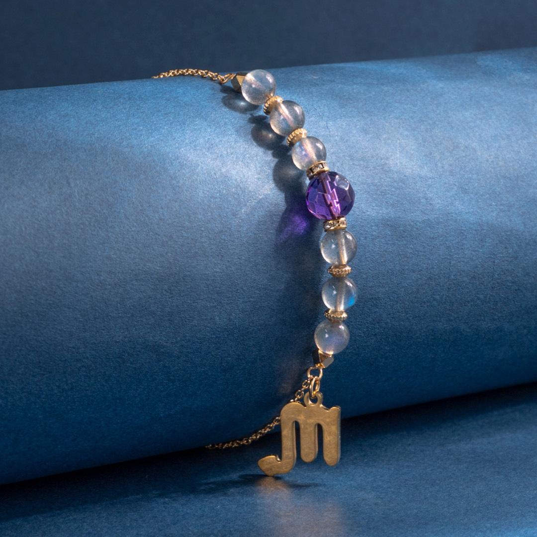 【群星】溫情呵護-紫水晶月光石手鍊