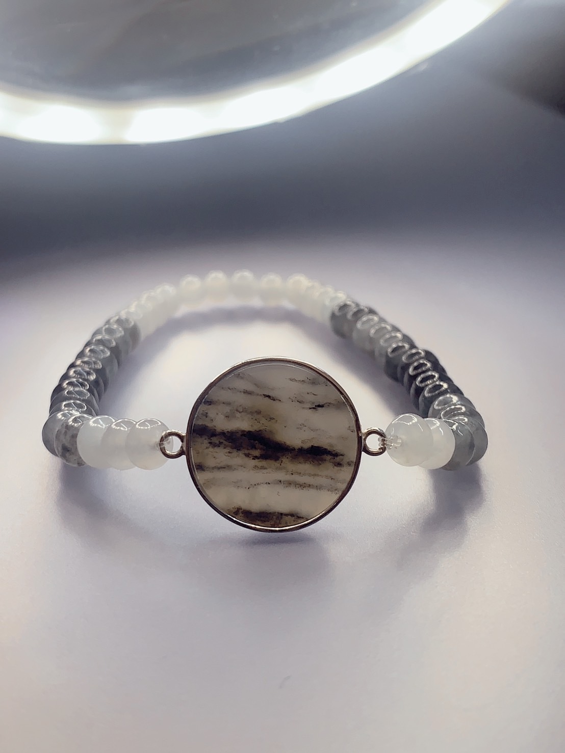 雲霧山景丨和田玉青花料設計手鍊