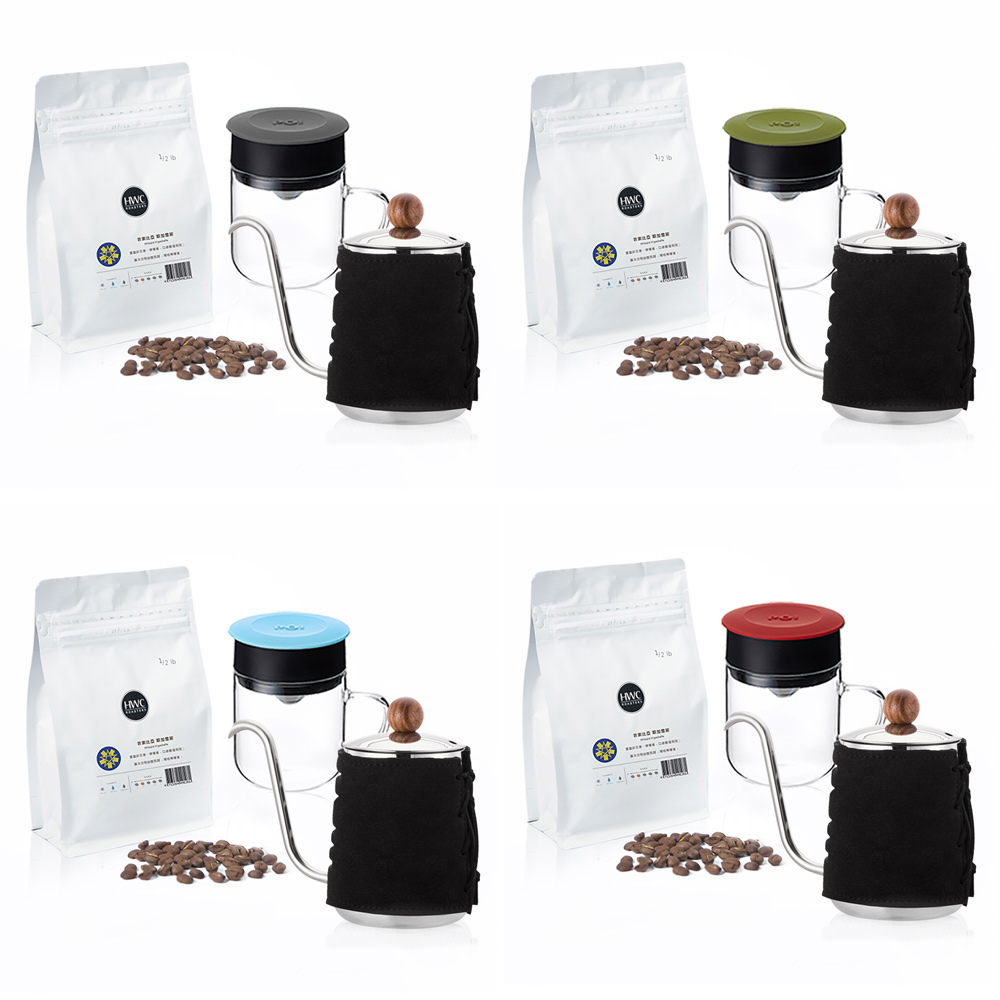 PO: 黑沃咖啡選品｜耶加雪菲咖啡三件組(手沖壺-共2色/咖啡杯240ml-共4色)