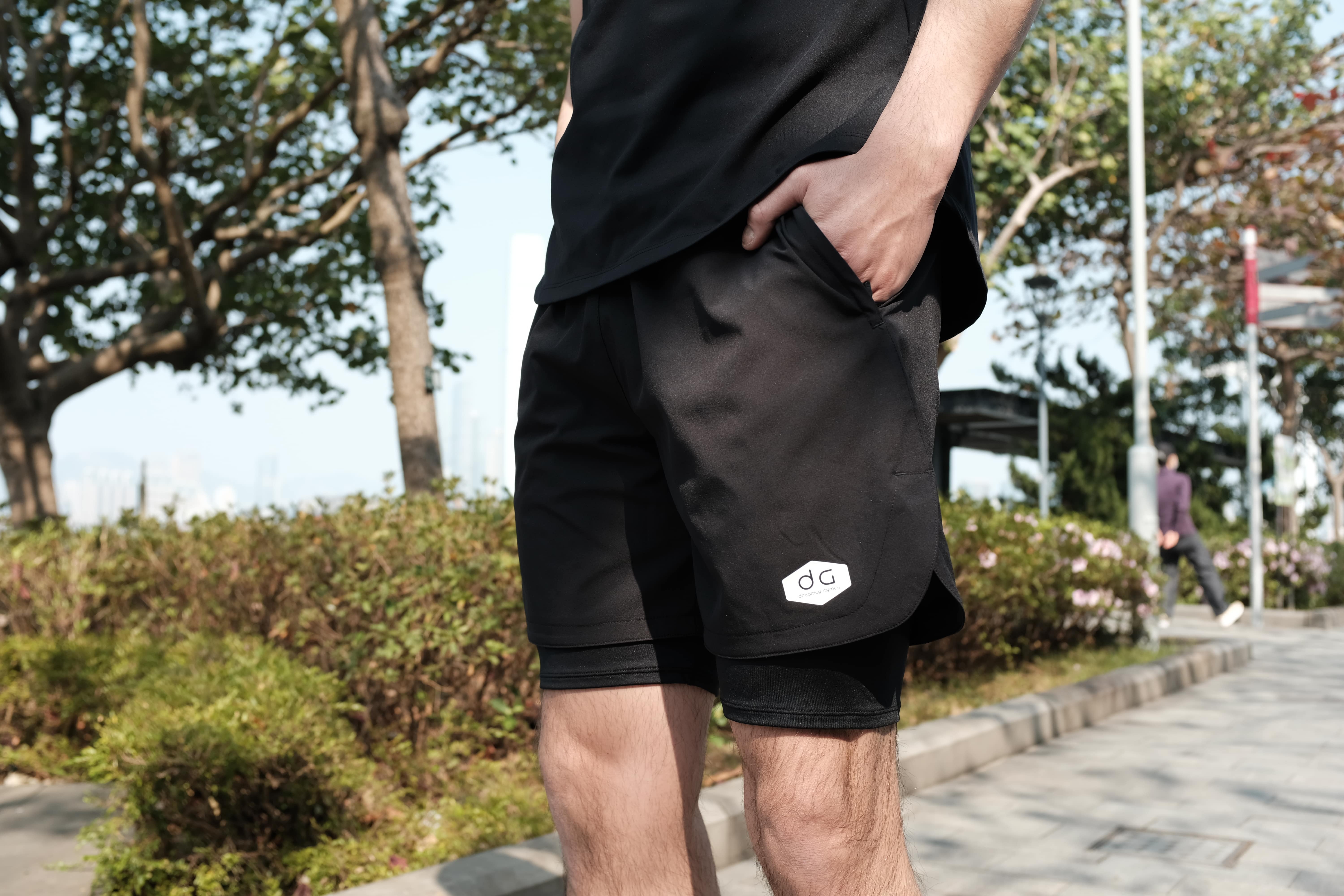 2IN1功能性訓練短褲(黑色內膽)