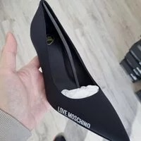 [S] LOVE MOSCHINO LOGO PUMPS IN LYCRA BOAT SHOES,BLACK, JA10089G1GIM0000 [FINAL SALE] (SLM106)