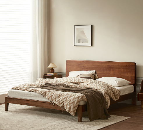 盧森堡胡桃木床架C款LSB-B5016