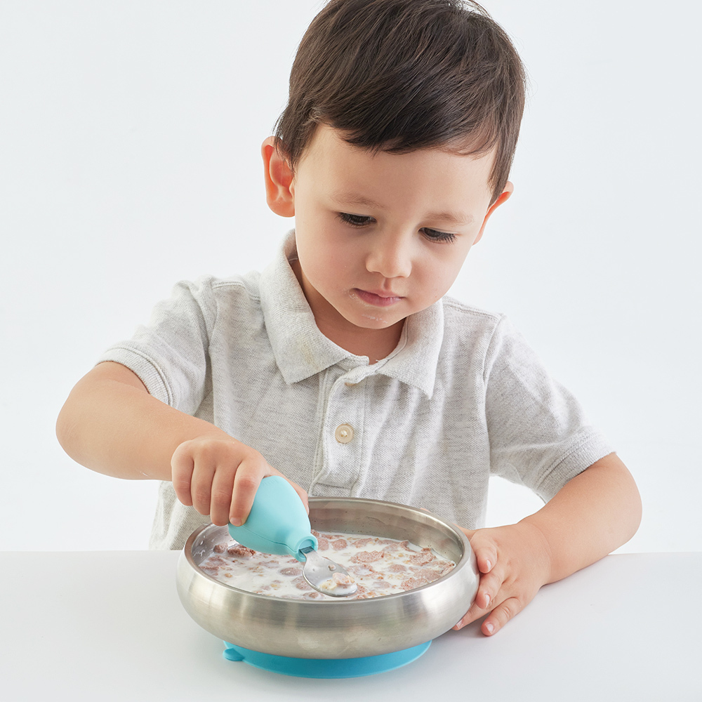 好好吃飯雙拼組｜little.b 不鏽鋼吸盤碗*1 +little.b 不鏽鋼寬口麥片吸盤碗*1