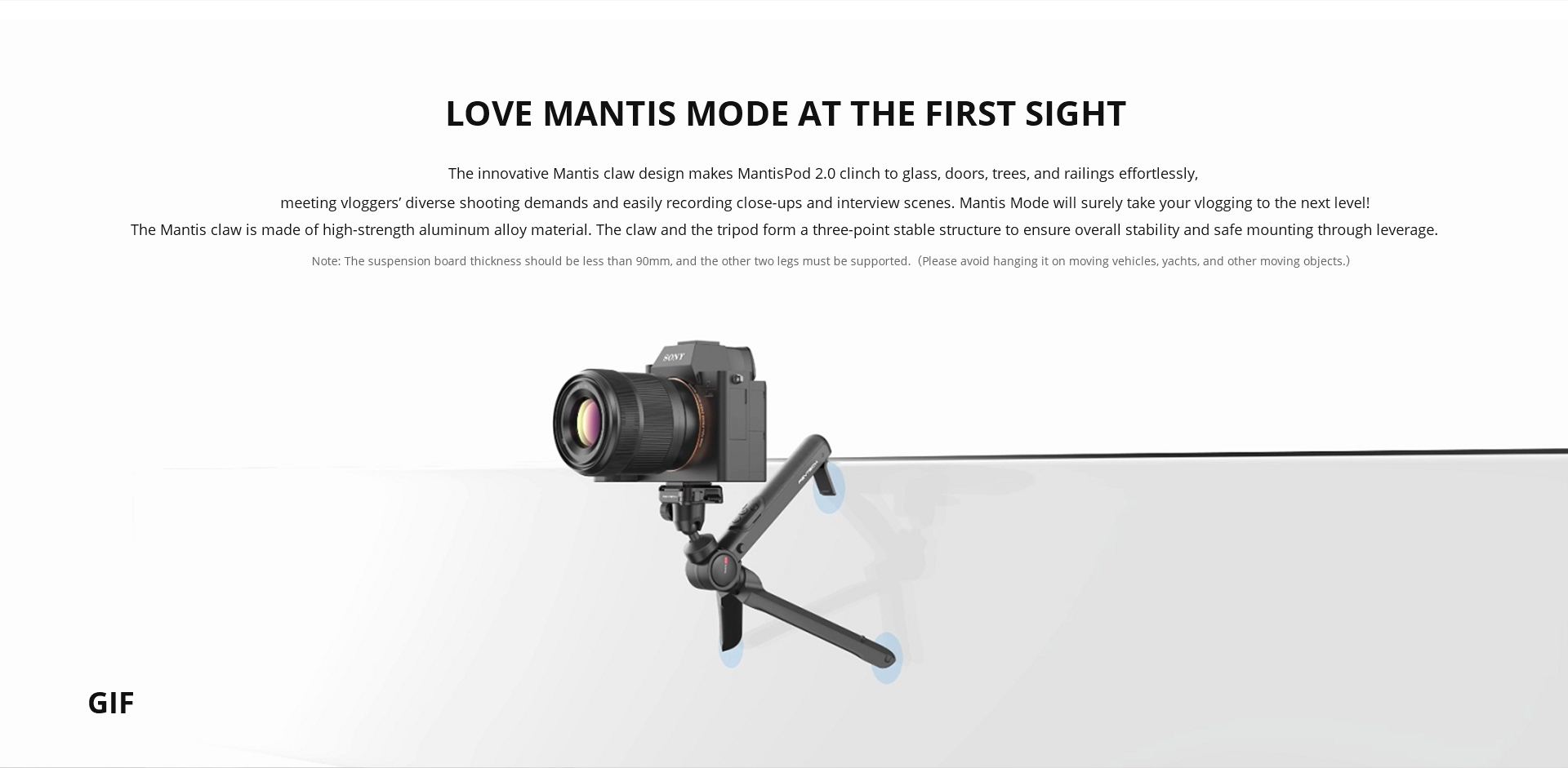 PGYTECH MantisPod 2.0 (Classic Black/Moon White)