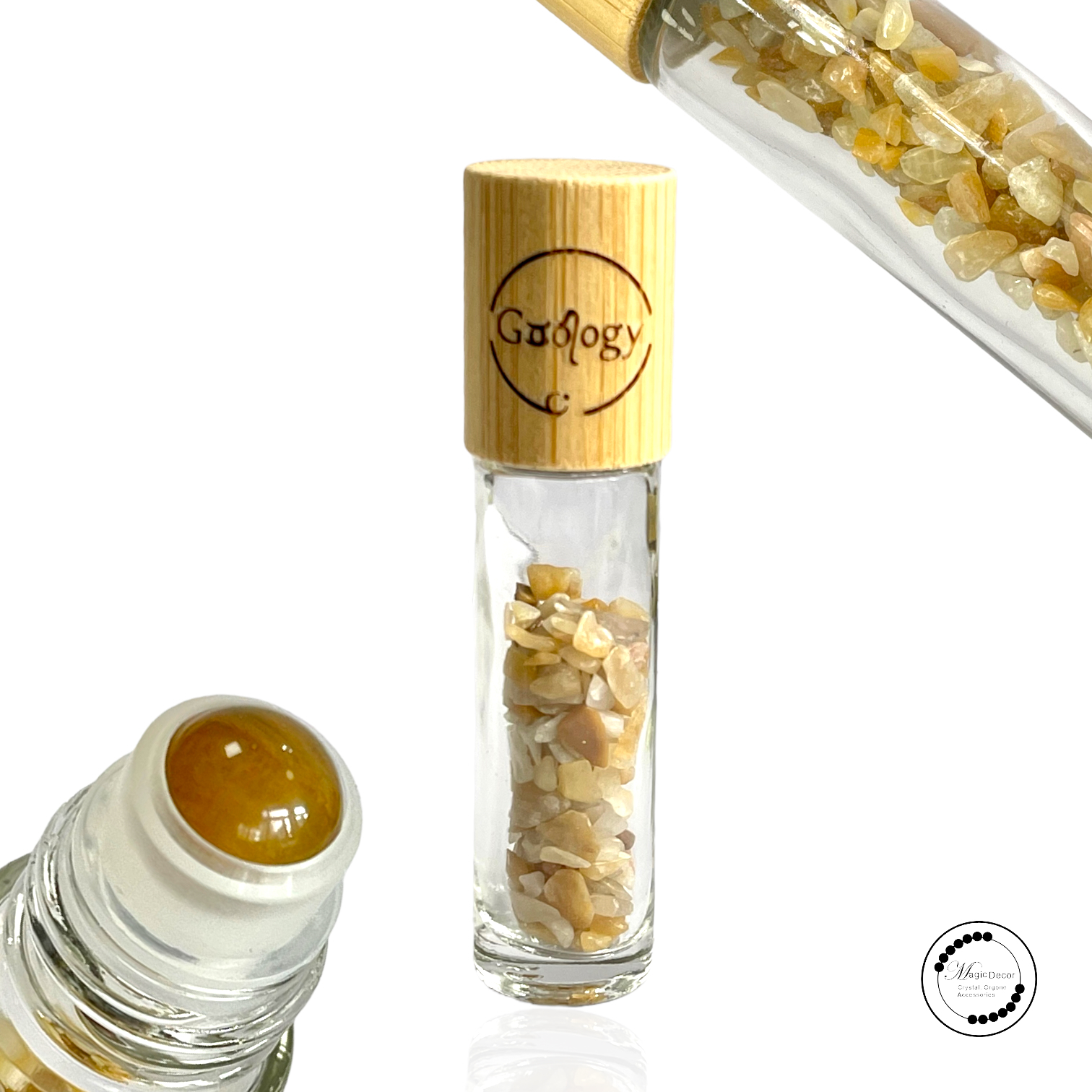 0224 B 黃玉碎石玻璃樽 + 桂花精油