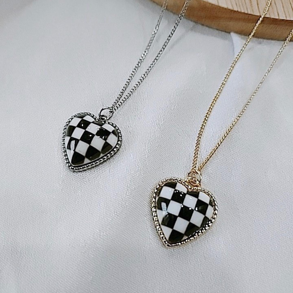 KR CHECKBOARD NECKLACE｜SILVER