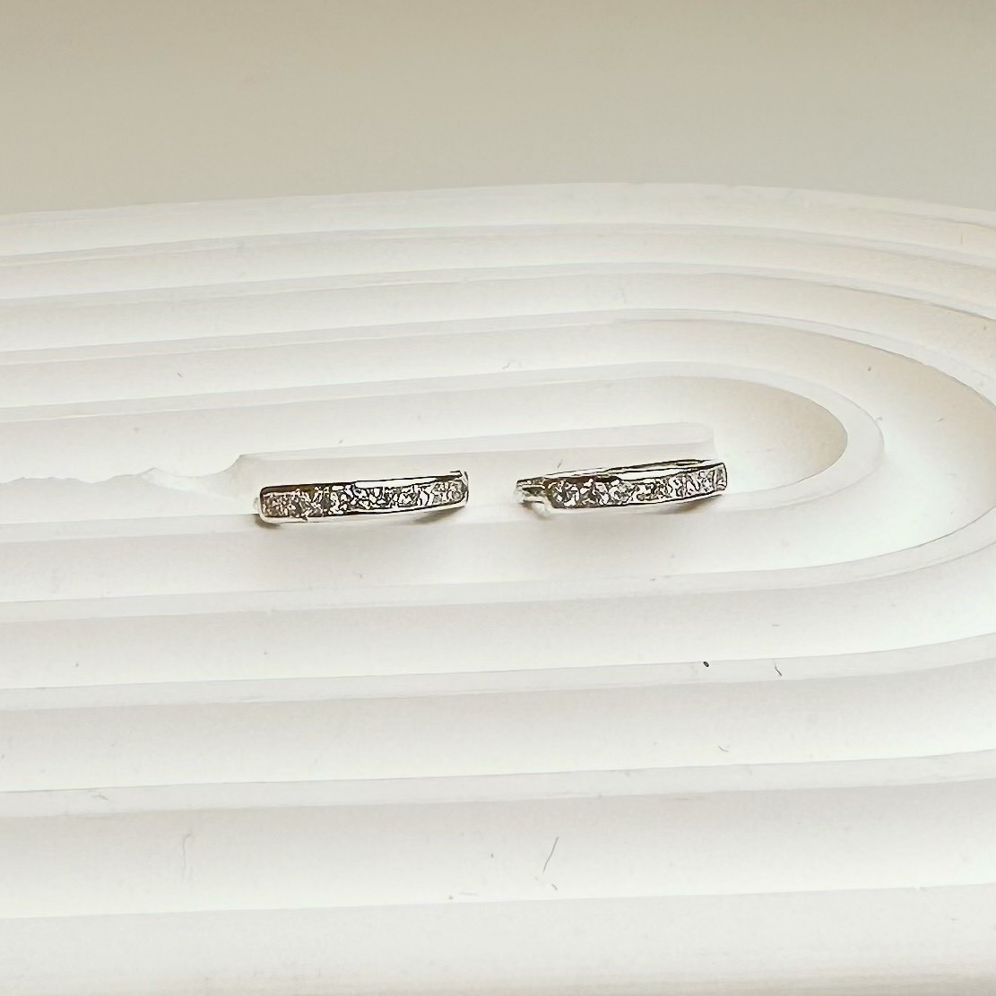 不失．簡約排鑽純銀易扣