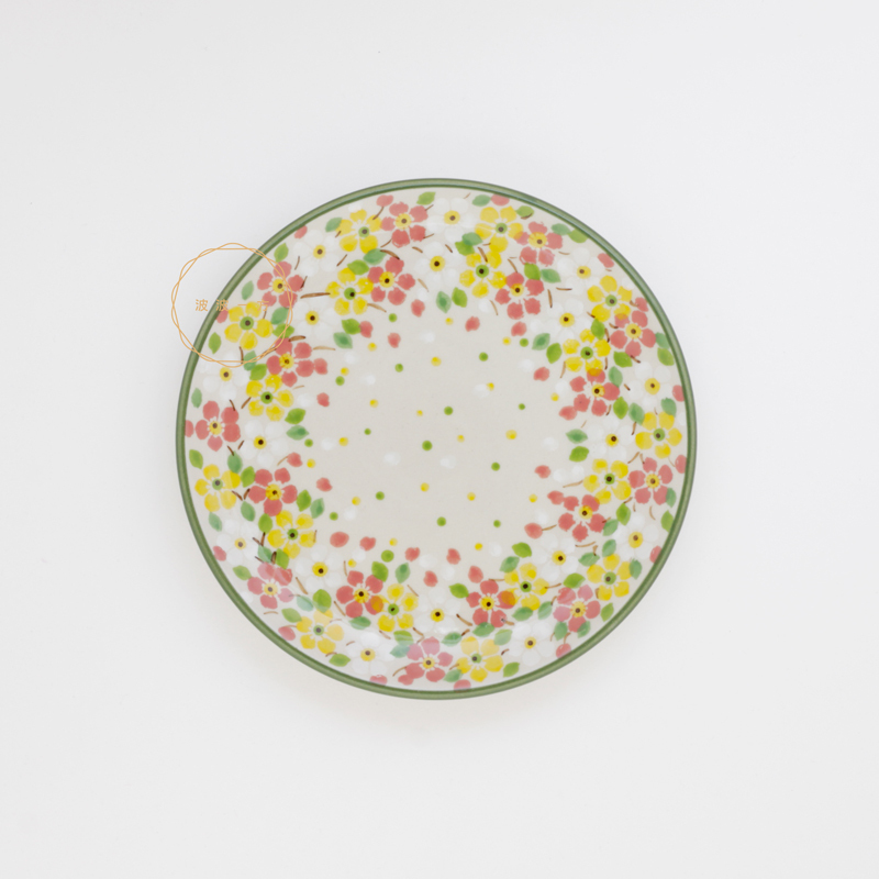 圓盤-Ø15.5cm-鄉村風 春天小花-粉黃