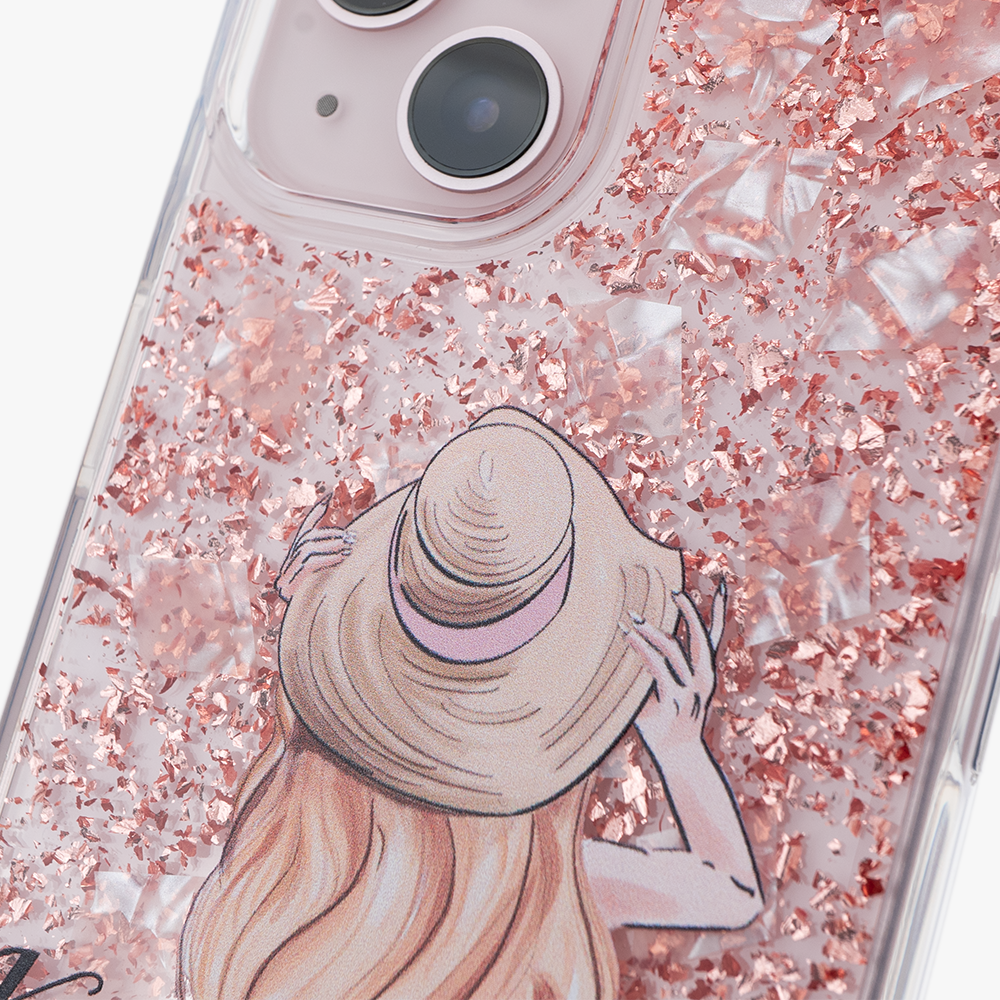 熱情女孩 玫瑰金貝拉殼 - (訂製名字) iPhone客製化手機殼