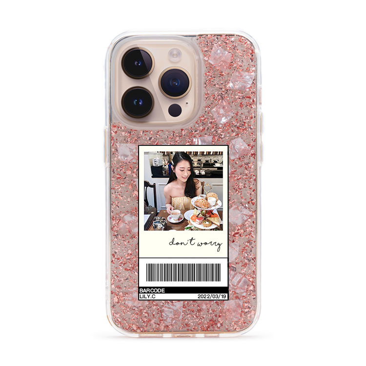 照片載具  玫瑰金貝拉殼 - (訂製名字) iPhone客製化手機殼