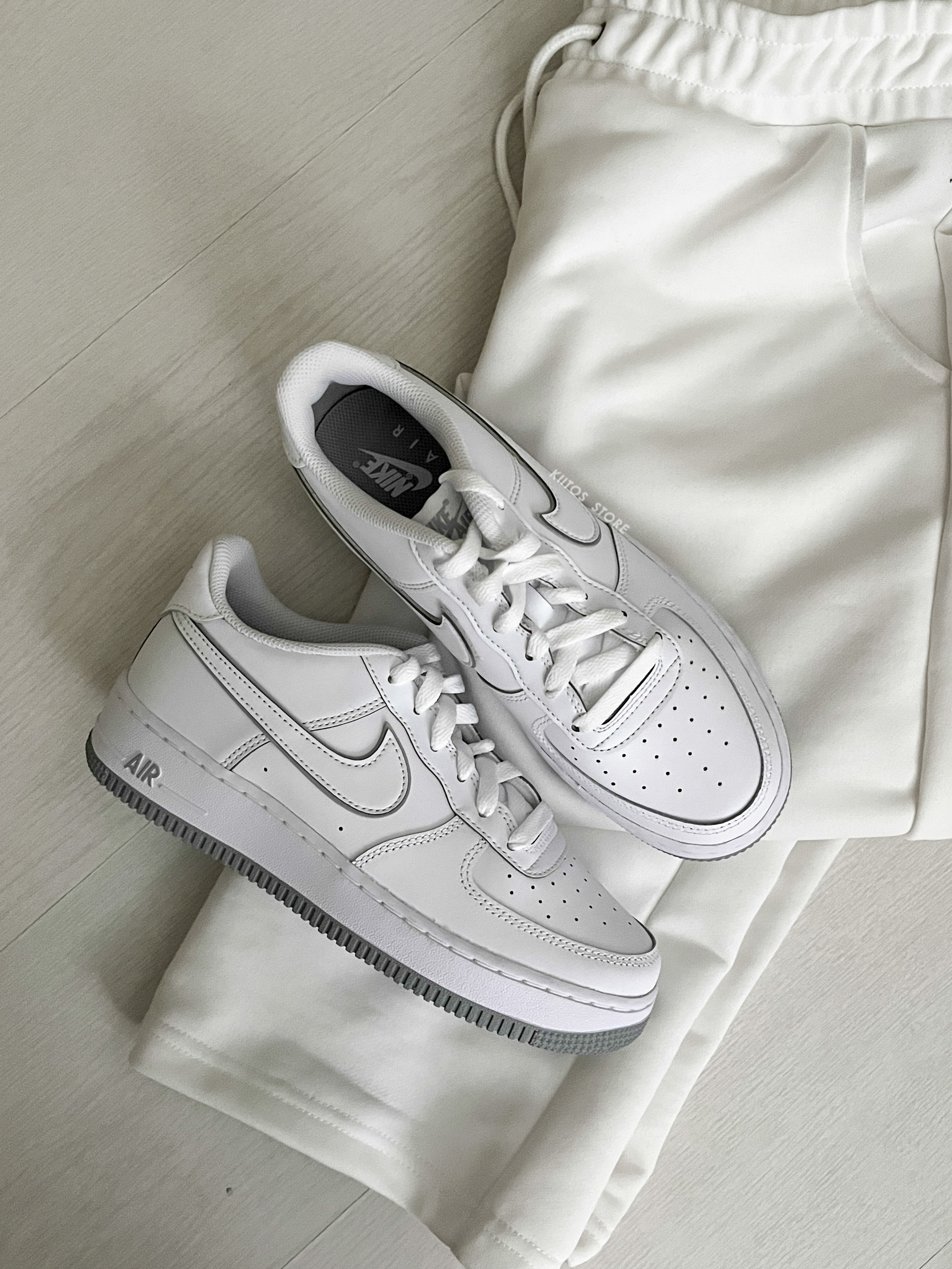 Nike Air Force 1 GS  白灰 雙勾 大童鞋  男鞋 DX5805-100、DV0788-100