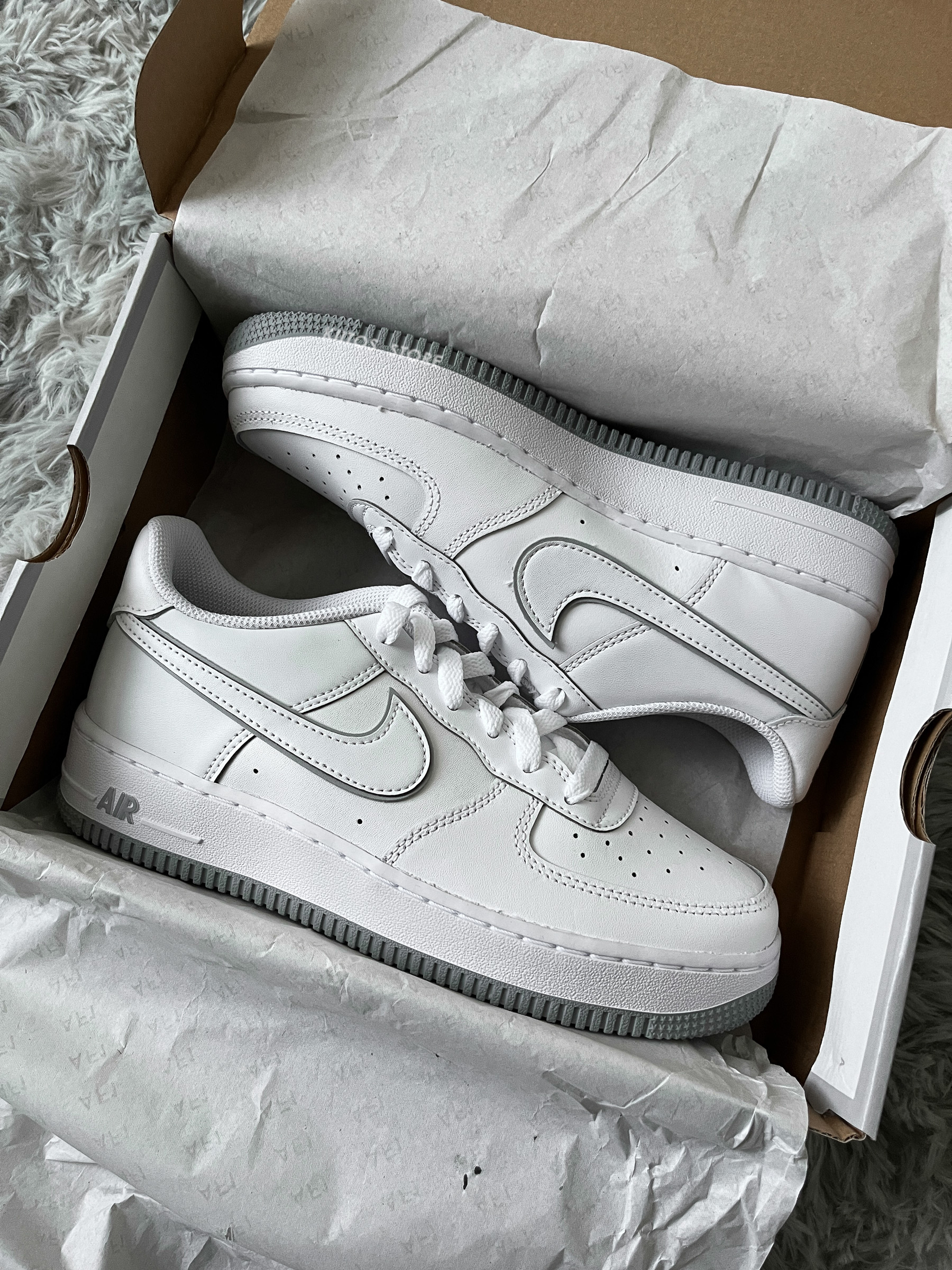 Nike Air Force 1 GS  白灰 雙勾 大童鞋  男鞋 DX5805-100、DV0788-100