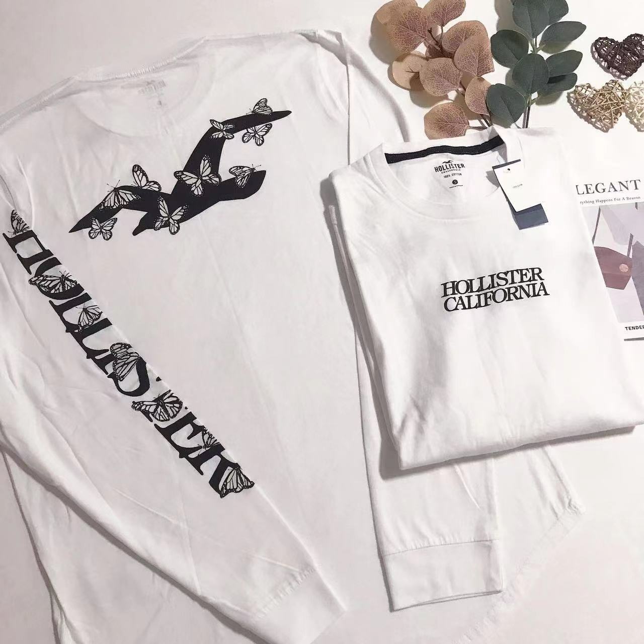 HOLLISTER BUTTERFLY BACK PRINT LS TEE