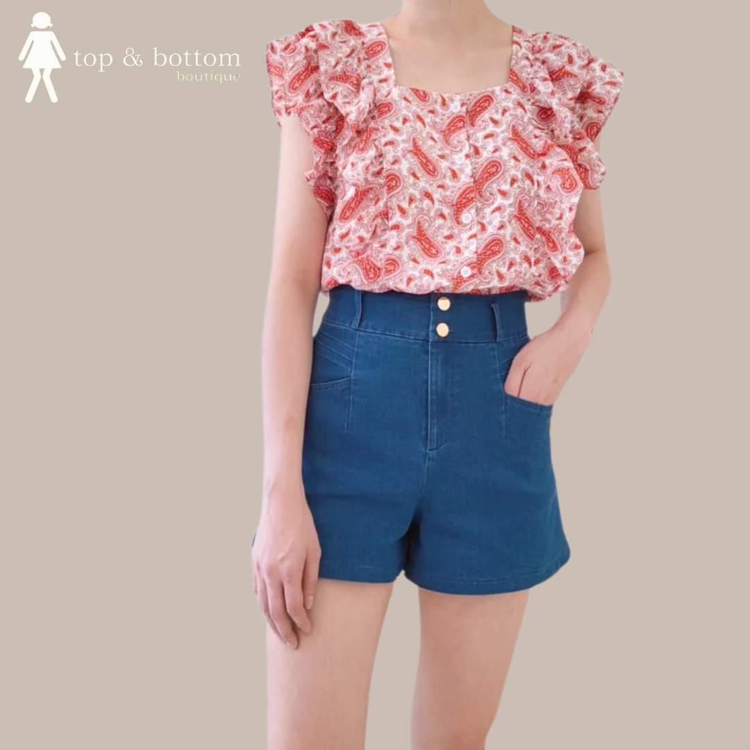 PRINTED BUTTON BLOUSE