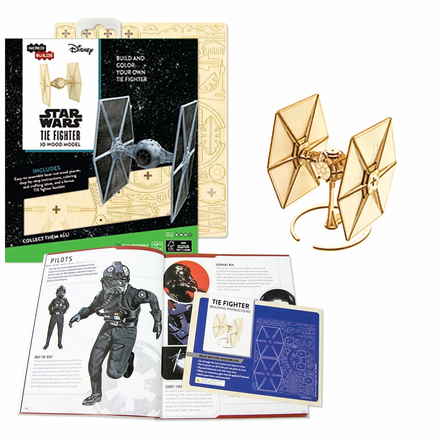 INCREDIBUILDS 3D PLYWOOD PUZZLE - Star War: Tie Fighter Kit+