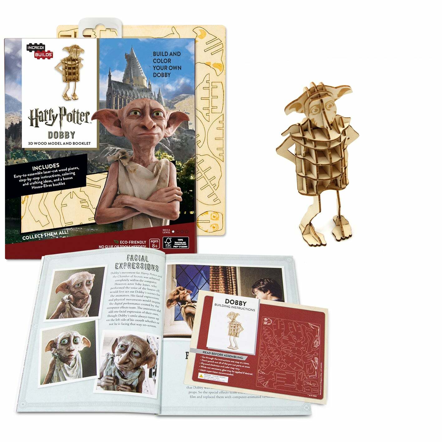 INCREDIBUILDS 3D PLYWOOD PUZZLE - Harry Potter: House Elves (Dobby) Kit+