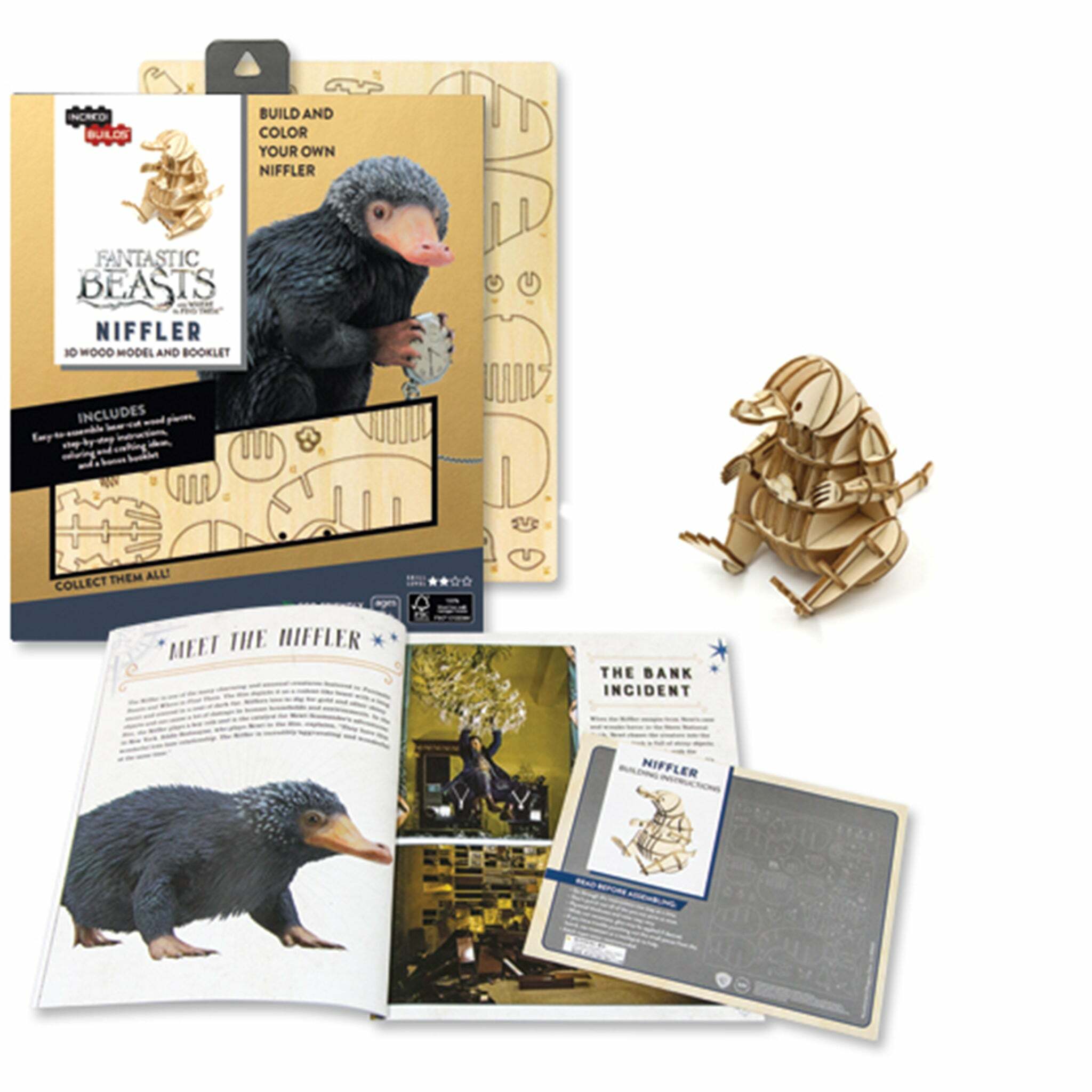 Incredibuilds Plywood Puzzle - Fantasitic Beast: Niffler Kit+