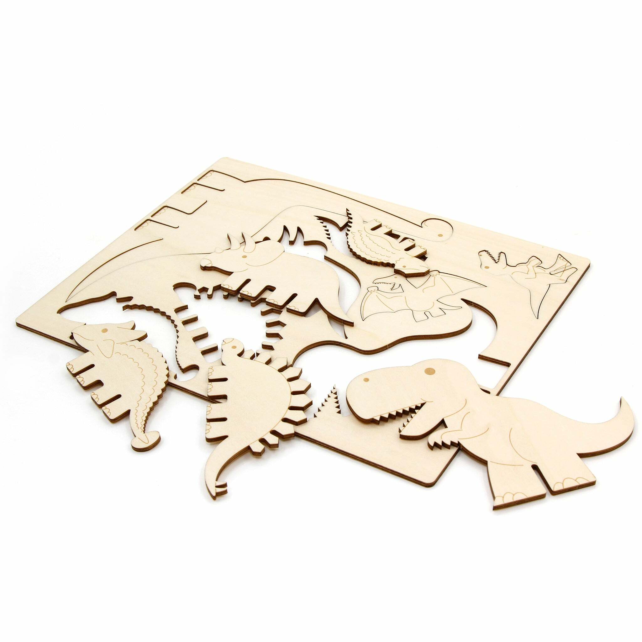 INCREDIBUILDS 3D PLYWOOD PUZZLE -Stackables: Dinosaurs Kit+ Asia