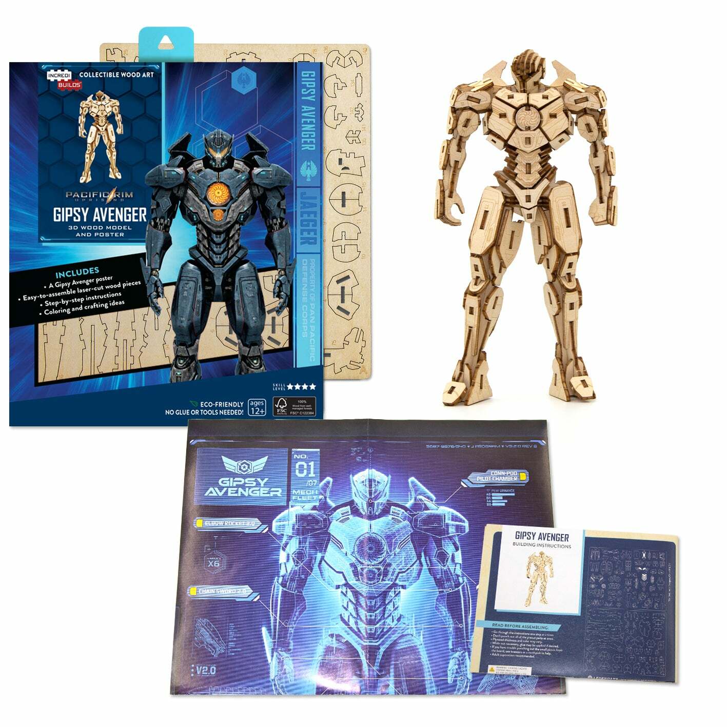 INCREDIBUILDS 3D PLYWOOD PUZZLE - Pacific Rim: Gipsy Avenger