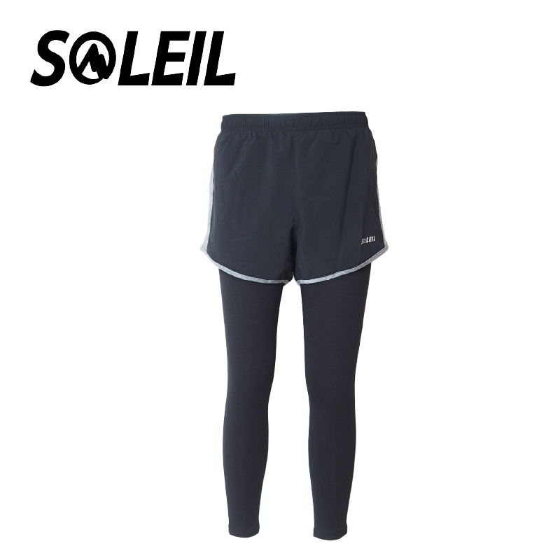 二件式彈性排汗運動褲 女款 (灰、紫) 彈性/舒適/快乾/透氣/運動 21CJR3656