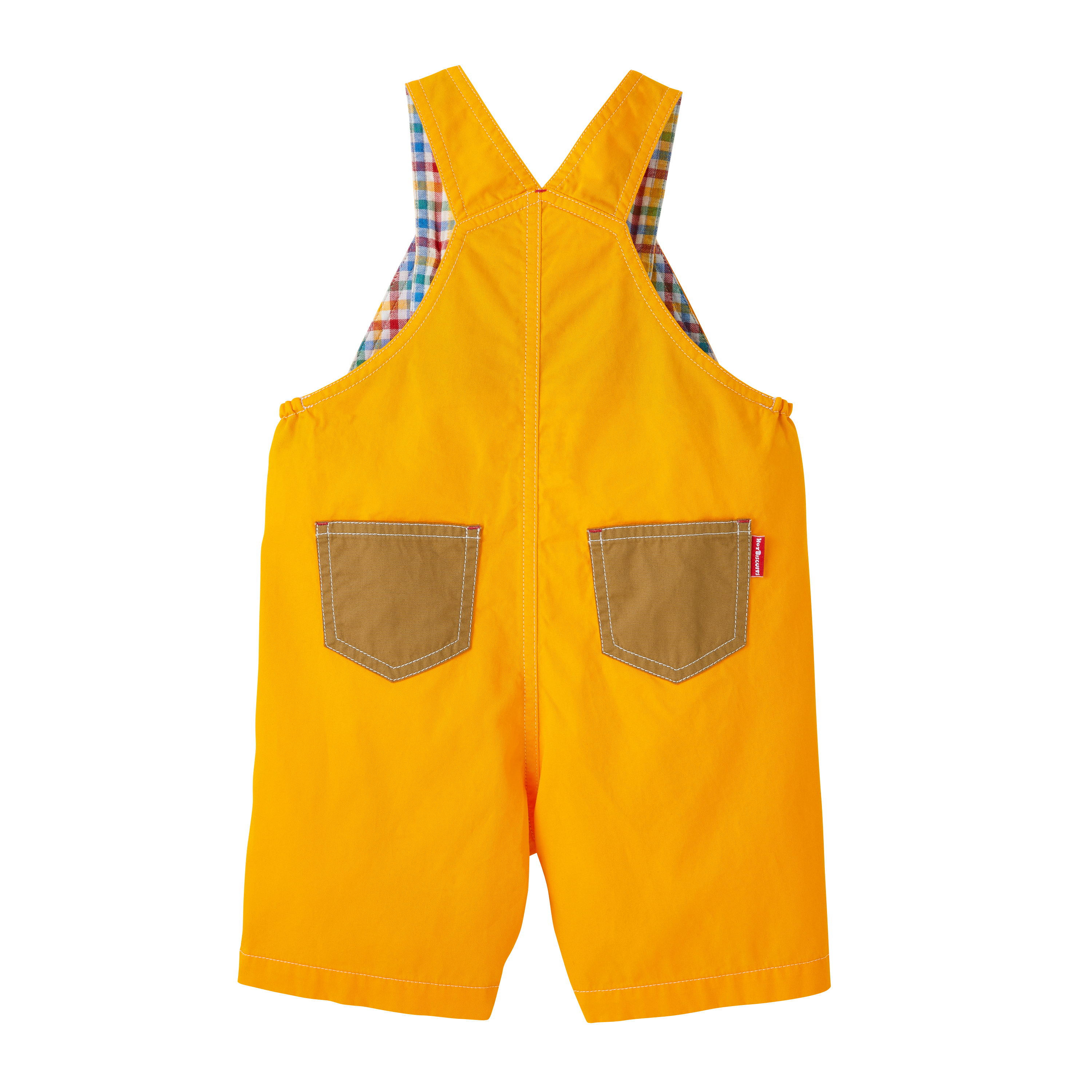 小熊工車6分背帶褲黃色