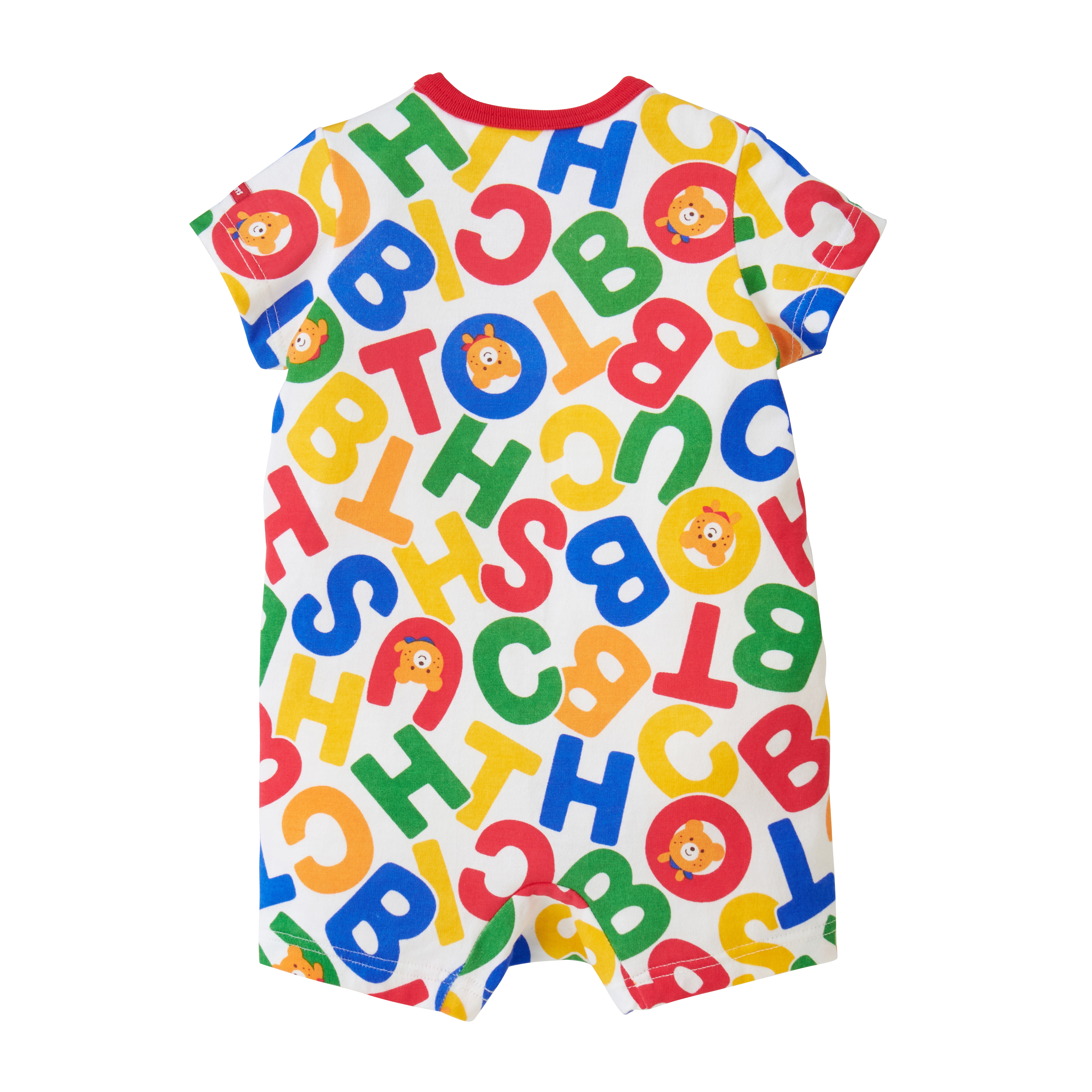 HB彩色字母全圖案短袖連體服