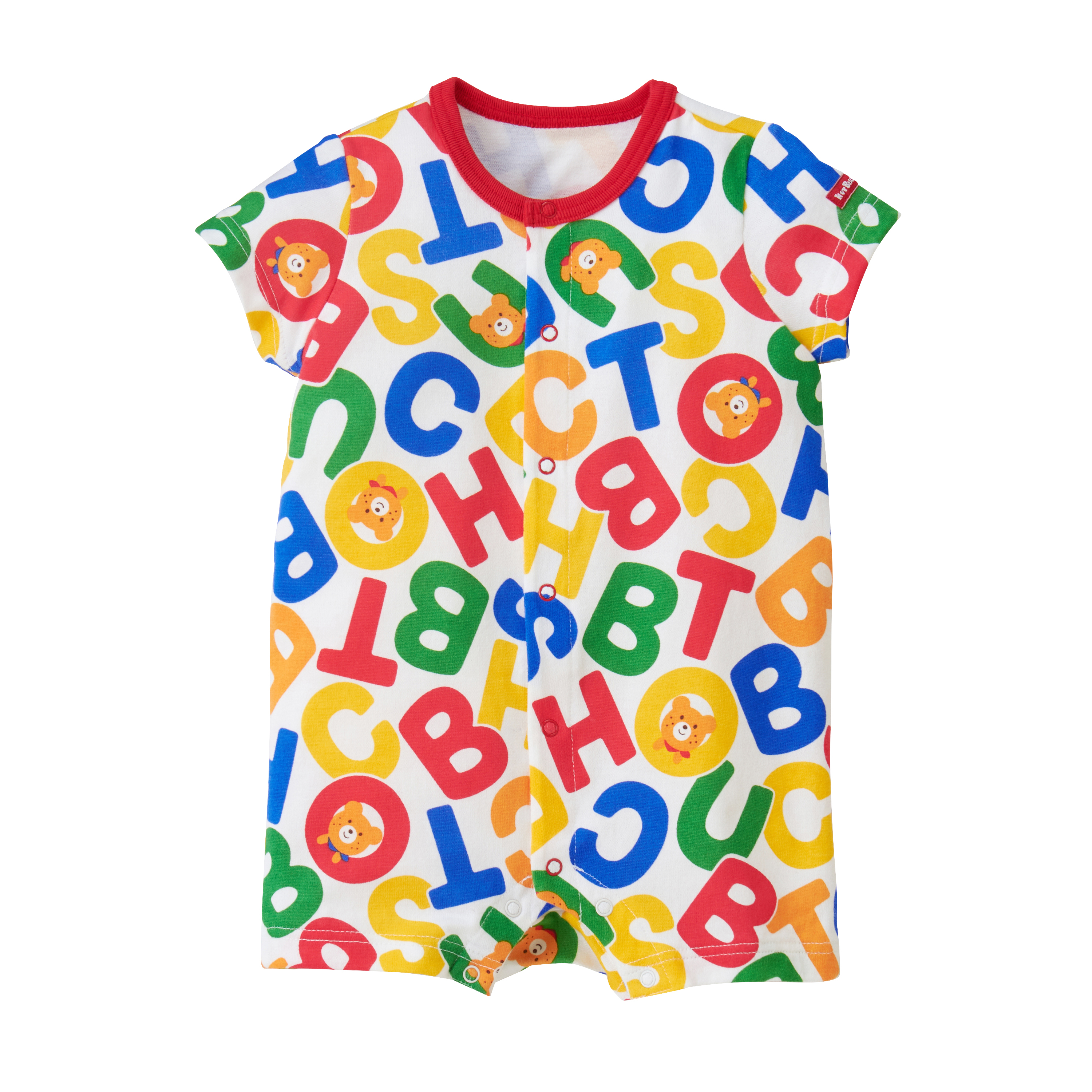 HB彩色字母全圖案短袖連體服