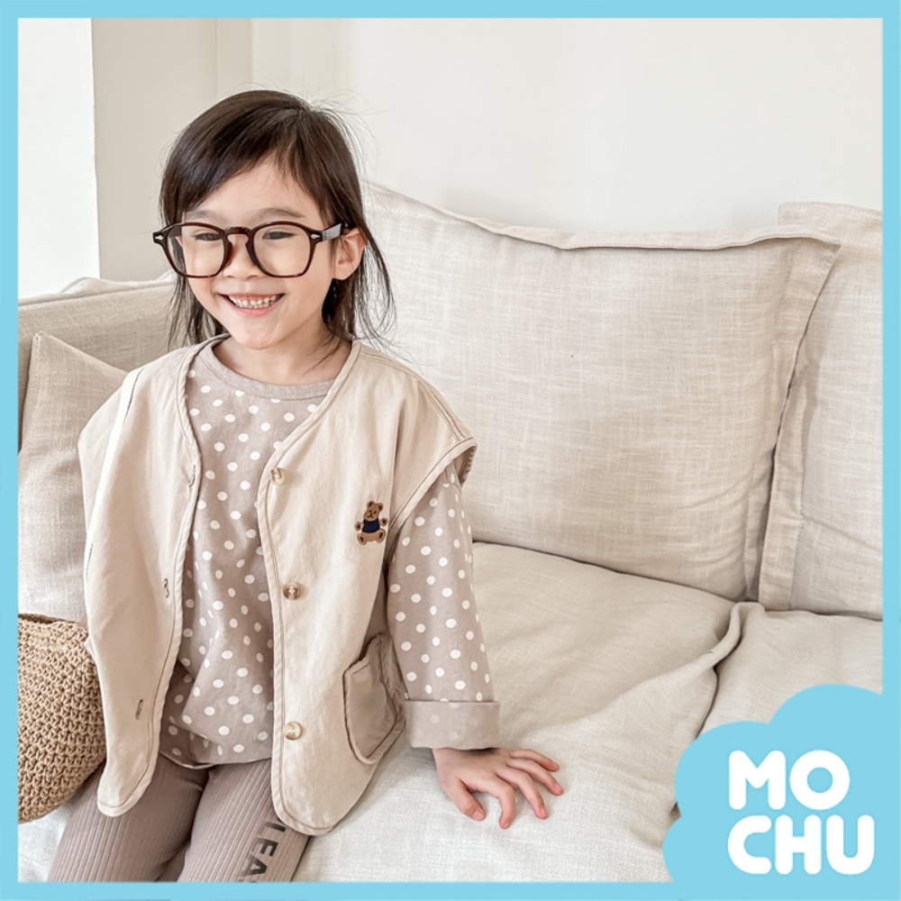 歪頭小熊水洗棉背心(兩色)