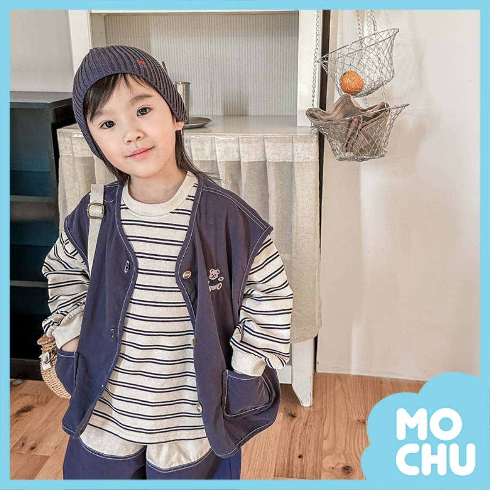 歪頭小熊水洗棉背心(兩色)