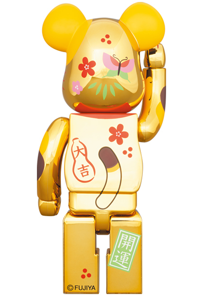 BE@RBRICK 招き猫 ペコちゃん 福 金メッキ 100％ & 400％