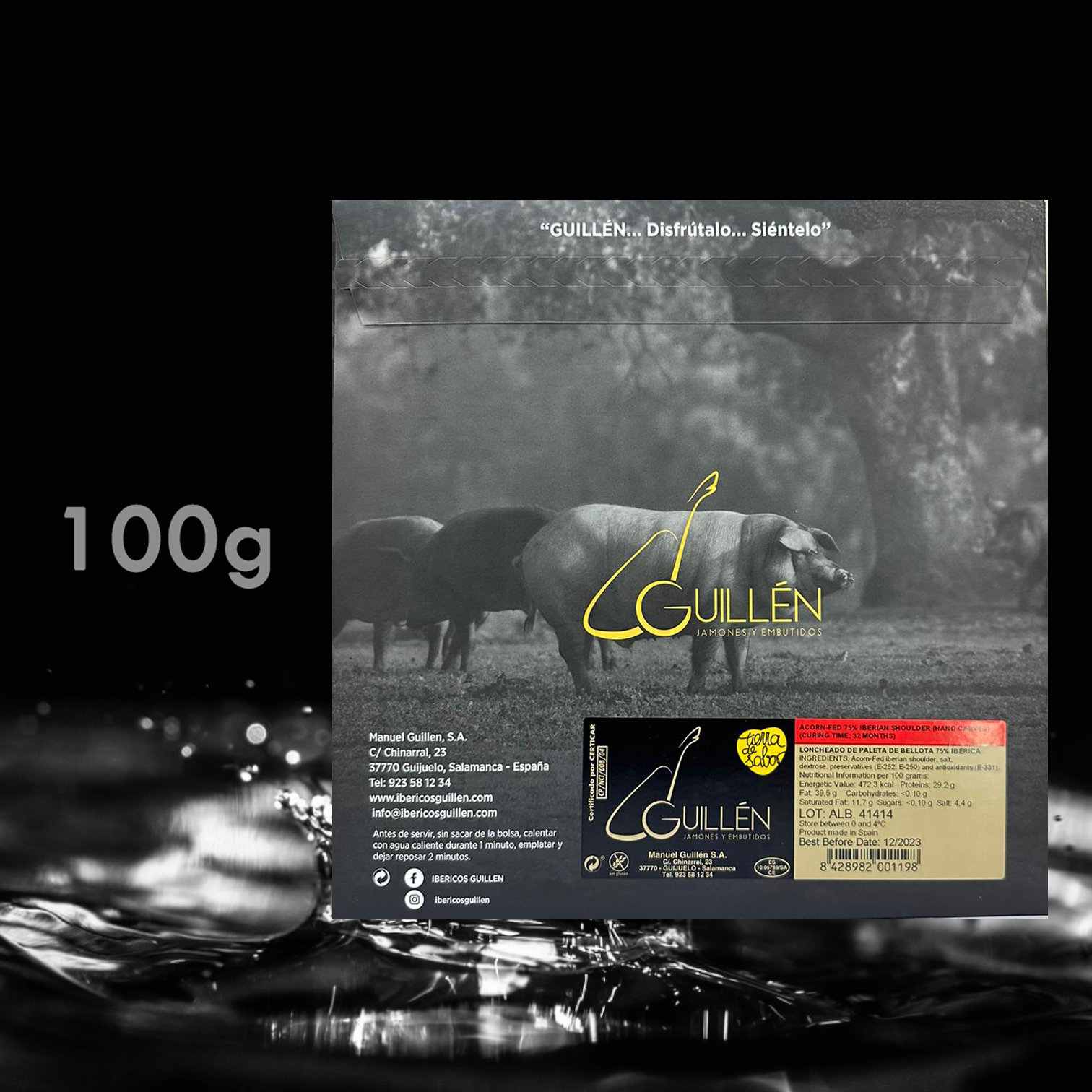 Ibéricos Guillén 橡果飼養75% 伊比利亞黑毛豬肩肉 (手切) (熟成時間:32個月) 100G