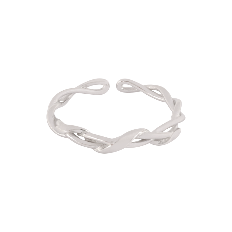 純銀對戒，情侶戒指 麻花纏繞設計；平行交織 閃耀動人（2994男款）