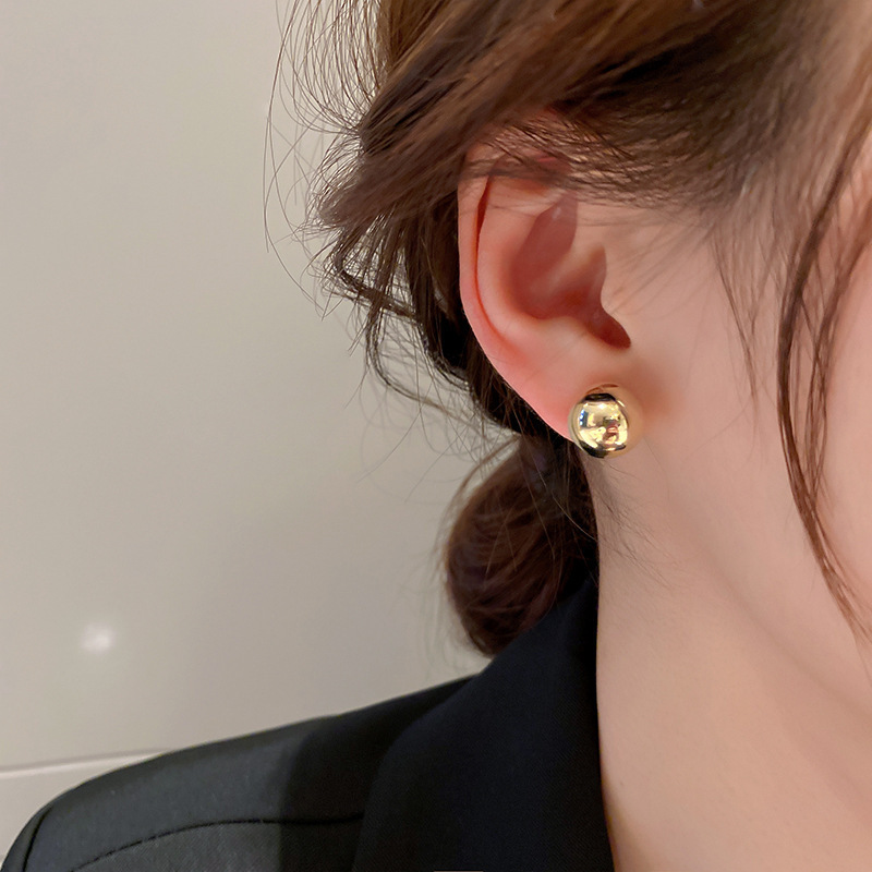 氣質金球耳環｜A57