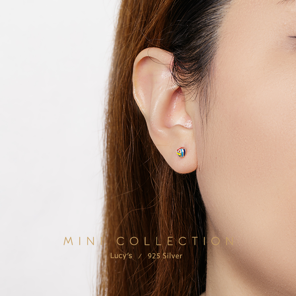 925純銀〔輕銀系列〕小彩球 耳環 (70112)