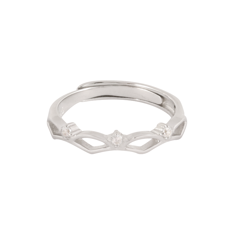 純銀對戒，情侶戒指 皇冠鑲鋯設計；你是我虔誠的信仰（2995女款）