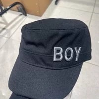 [S] BOYLONDON FASHION FLAT WIDE BRIM HAT,BLACK/SILVER, B81CP2014U98 (SBB180)