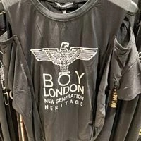 [S] BOYLONDON EAGLE BOY LOGO OPEN SLEEVE TOP,BLACK/WHITE, B82TS1108F89 (SBB182)