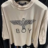 [S] BOYLONDON EAGLE BOY LOGO THREE QUARTER SLEEVE TOP,BEIGE, B72TPTS10F30 (SBB187)