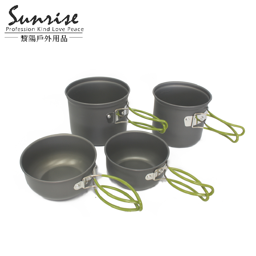 3-4人攜帶式鍋碗組(附收納袋) 露營/登山/套鍋/套鍋組/炊具/野炊用具 51CCP203