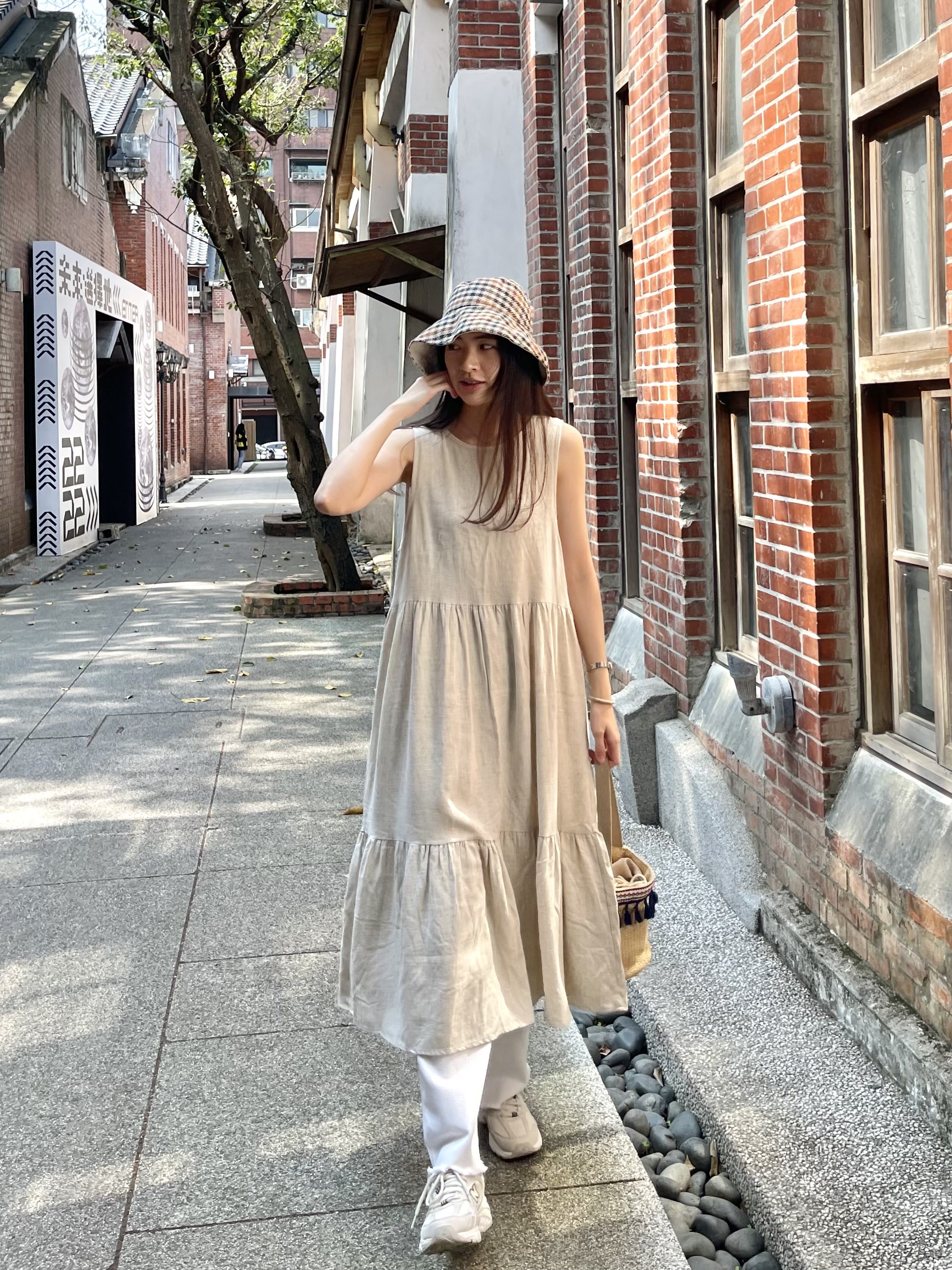 棉麻蛋糕罩衫洋裝