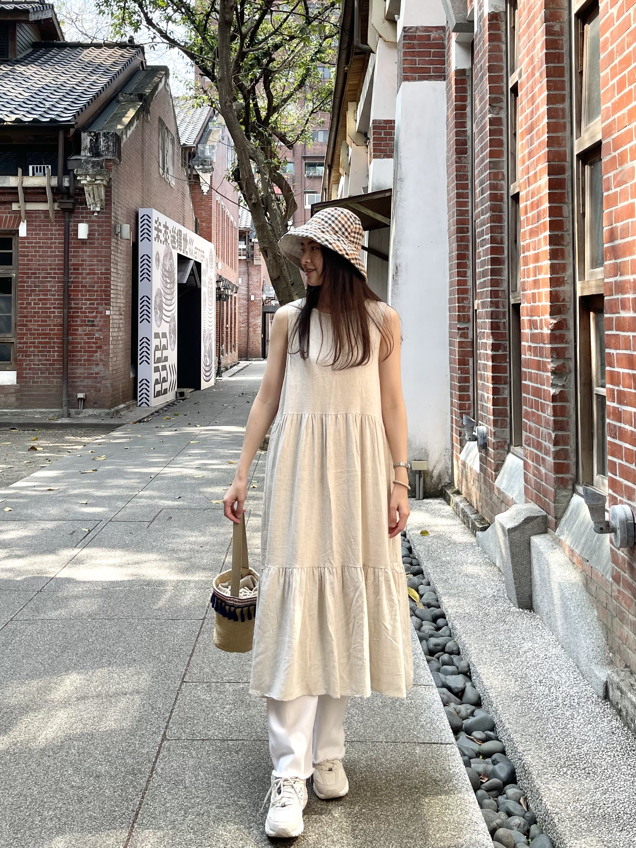 棉麻蛋糕罩衫洋裝