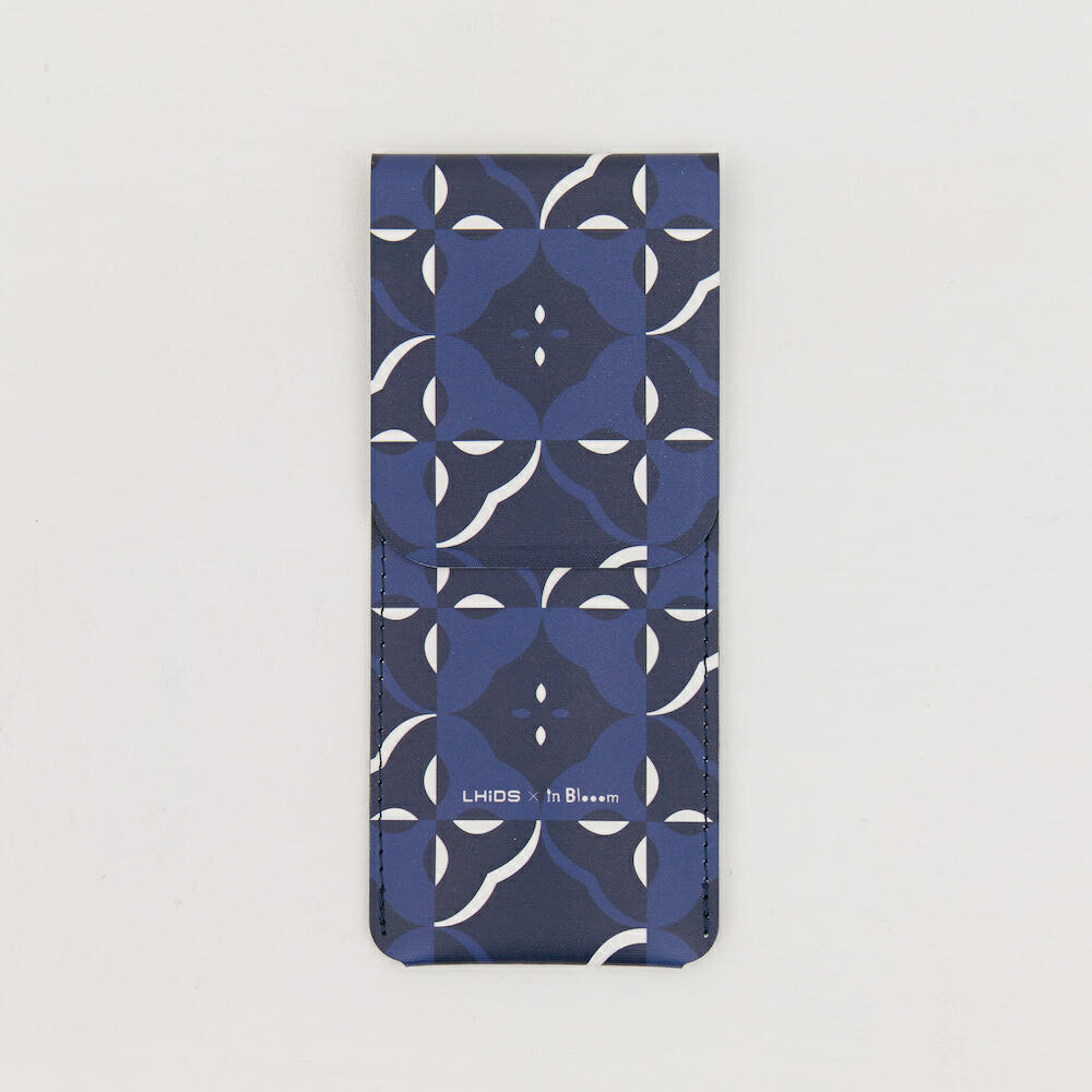 印花樂 x ergomi 玩色便攜筆袋/玻璃海棠8號/海軍藍/老派新潮