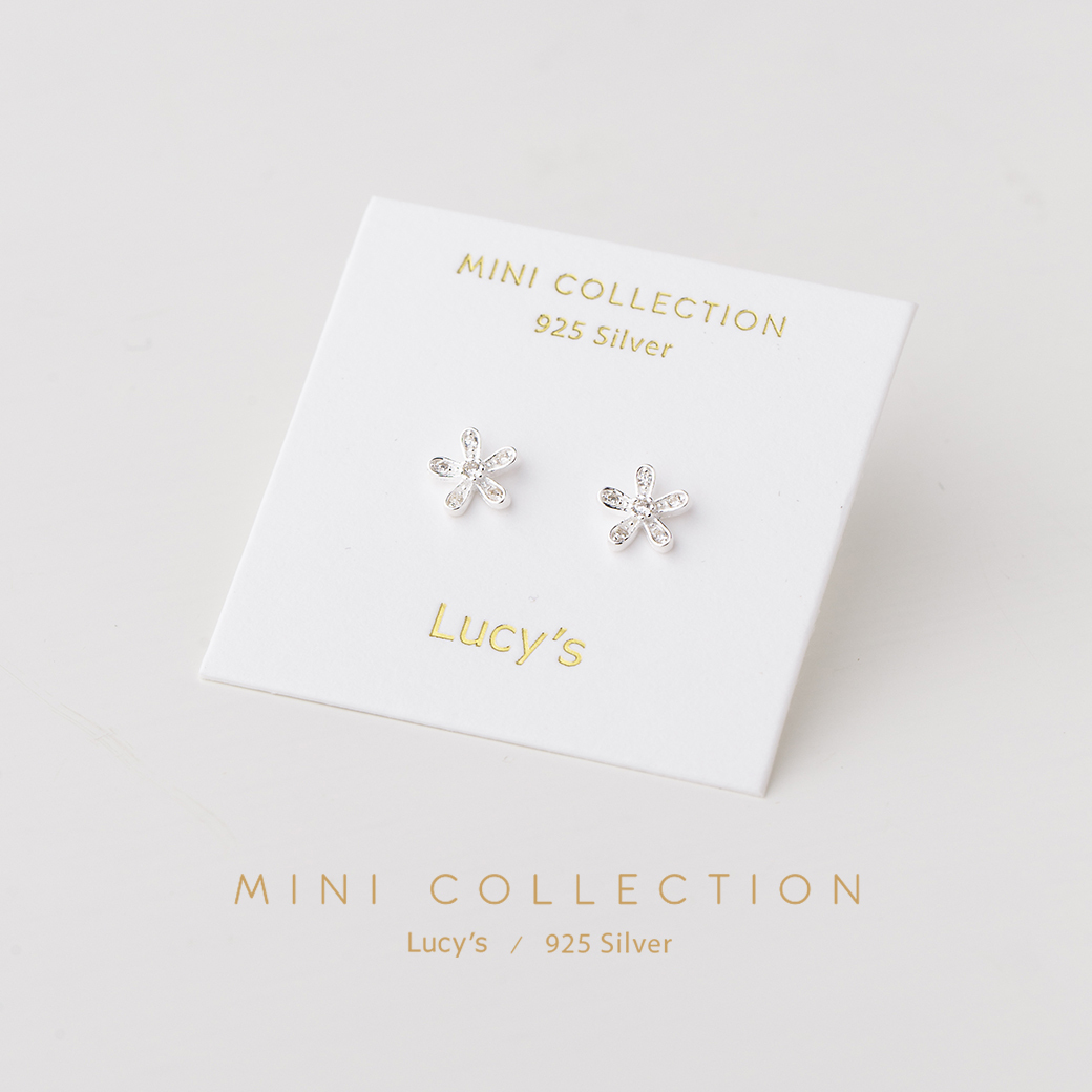 *925純銀〔輕銀系列〕梔子花 耳環 (106404)