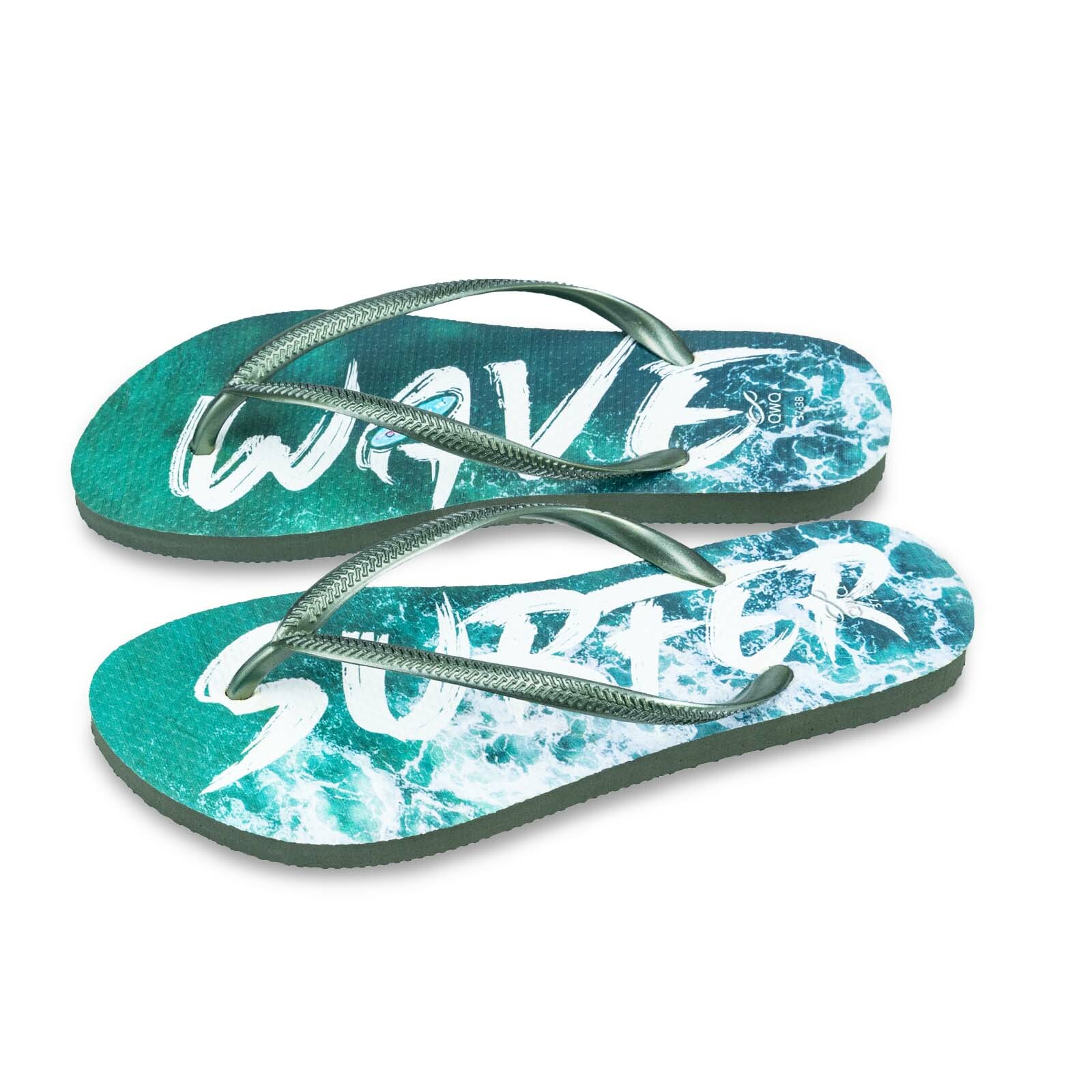 Surfer 夜幕綠 插圖女款夾腳拖鞋 LE原創
