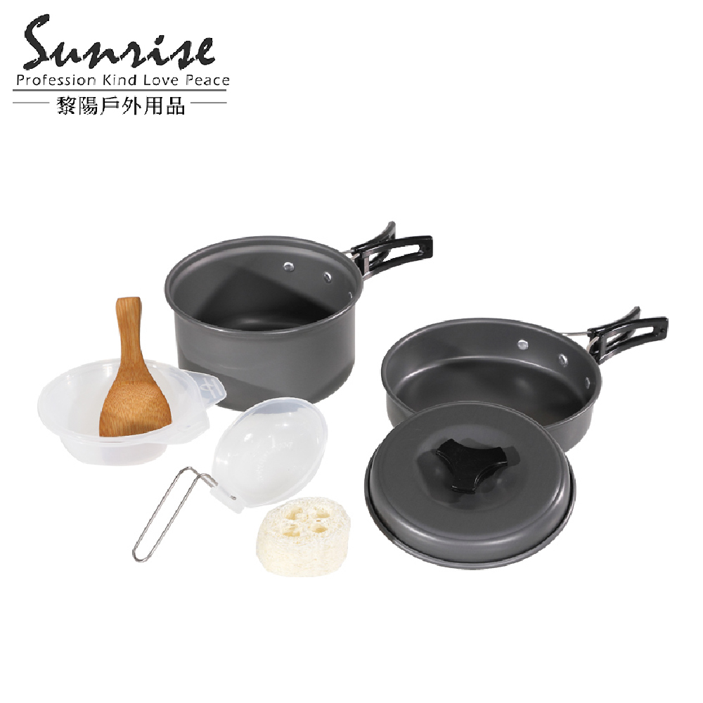 1-2人攜帶式鍋具組(附收納袋) 露營/登山/套鍋/套鍋組/炊具/野炊用具 51CCP421