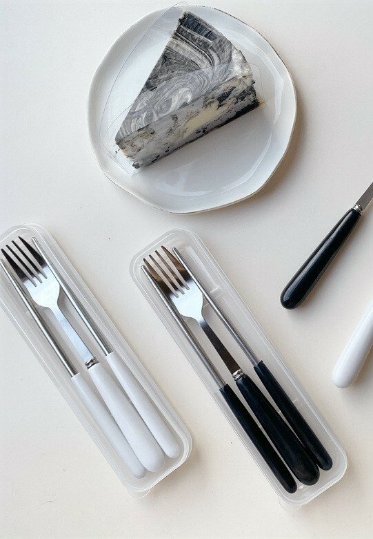 《1689》INS簡約黑白不銹鋼餐具組