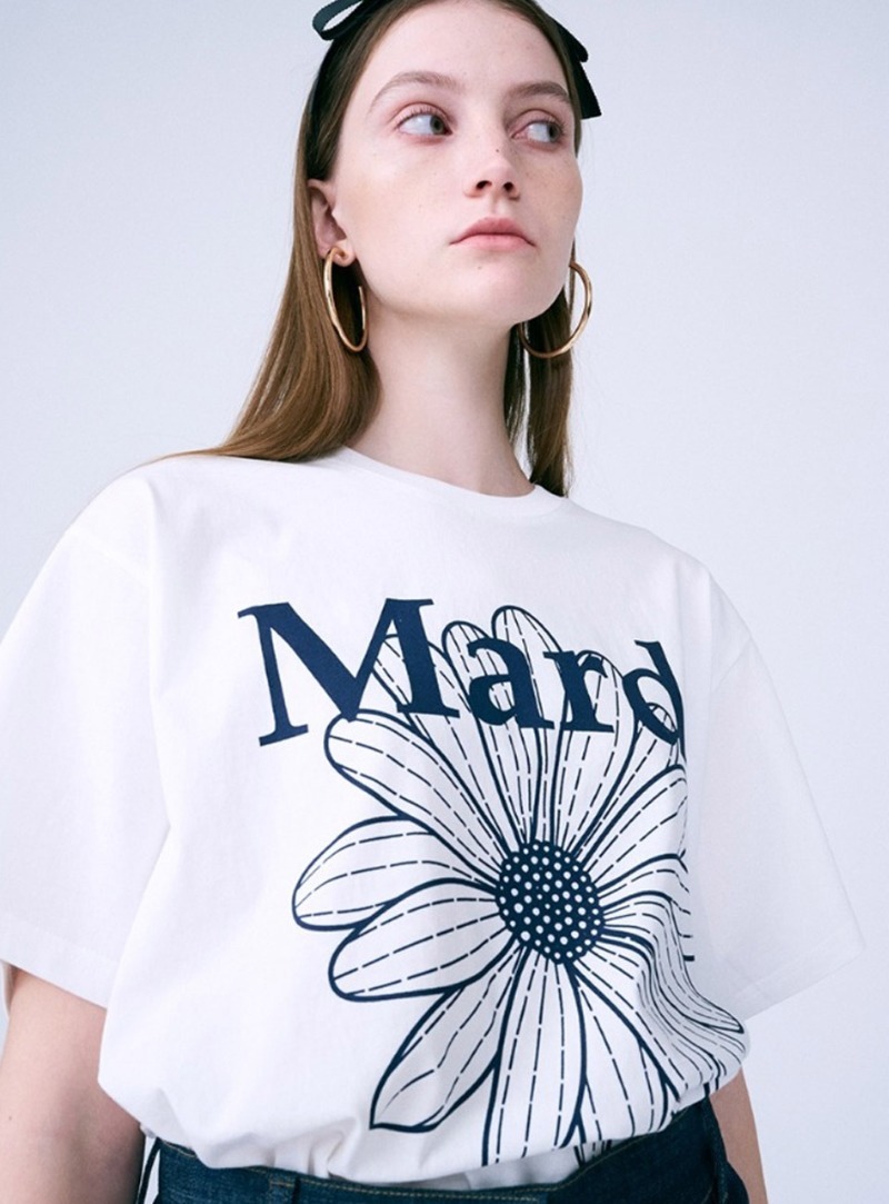 MARDI MERCREDI - TSHIRT FLOWERMARDI｜IVORY NAVY
