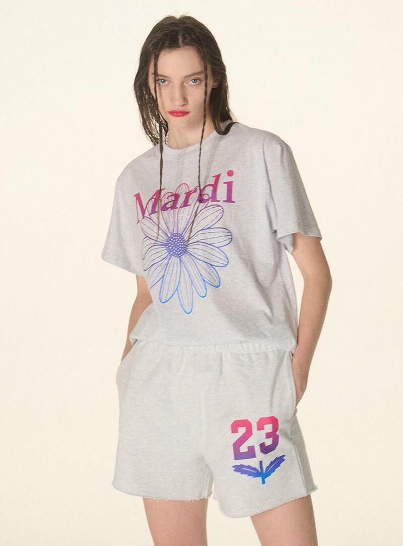 MARDI MERCREDI - TSHIRT FLOWERMARDI GRADATION｜HEATHER PURPLE