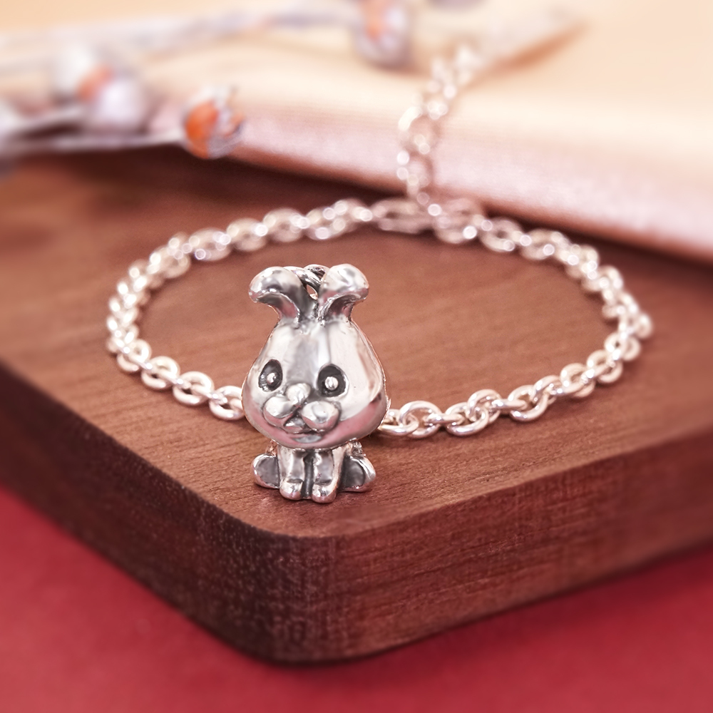 鴻兔大展 兔寶寶兒童手鍊(細版) 兔年生肖送禮 925純銀手鍊