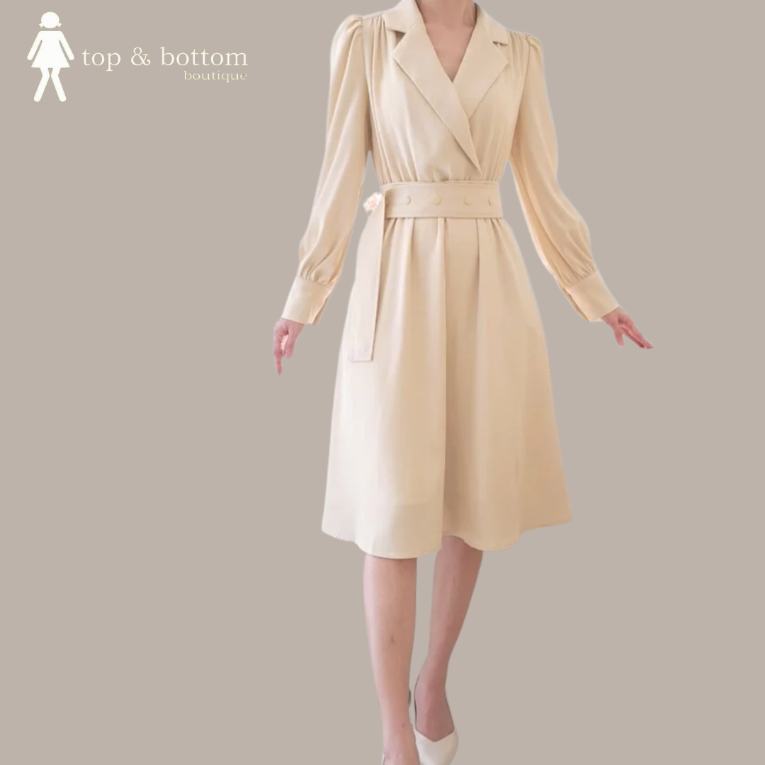 L/SLEEVE BELTED DRESS